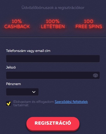 Regisztráció vavada